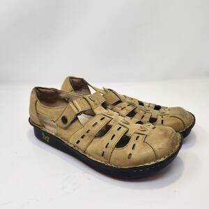 Alegria Womens Pesca Sage Green Leather Clogs Size 37 US 6.5  Comfort Shoes